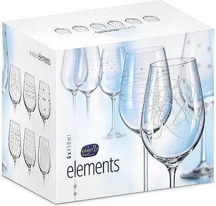 Crystalex poháre na víno VIOLA ELEMENTS 450 ml 6 ks