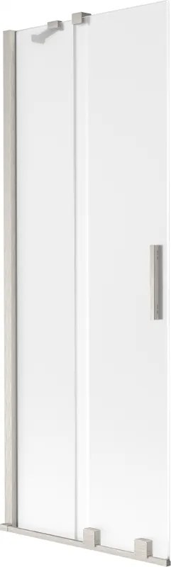 Mexen Velar, 2-krídlová posuvná vaňová zástena 75 x 150 cm, 8mm sklo námraza, brúsená oceľ, 896-075-000-31-97