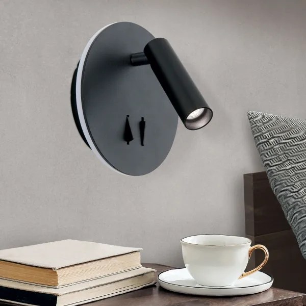 Orion WA 2-1467 - LED Nástenné bodové svietidlo LENNY LED/6W/230V + LED/3W čierna