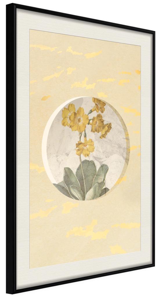 Artgeist Plagát - Flower In Circle [Poster] Veľkosť: 30x45, Verzia: Čierny rám s passe-partout