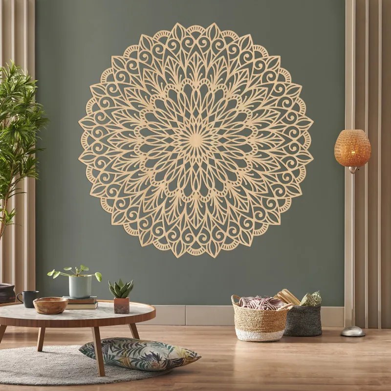 Drevená 3D mandala na stenu | Luxusný vyrezávaný obraz do obývačky | SENTOP HDF0251-akcia20