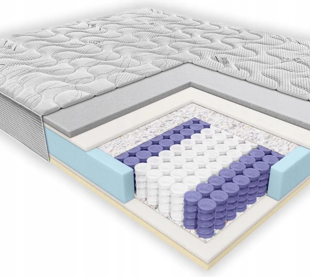 Pružinový matrac Janpol Enyo 180 x 200 cm, vreckový H3, tvrdý Silver Care