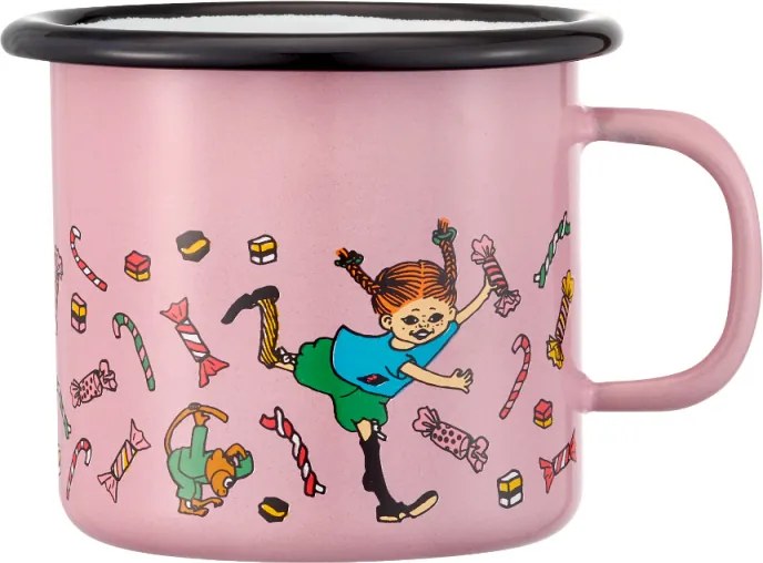 Hrnček Pippi Candy 2,5 dl, smalt / ružový