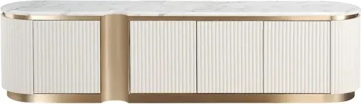 TV stolík Stilig ST916 200 cm mramor/ecru/zlatý