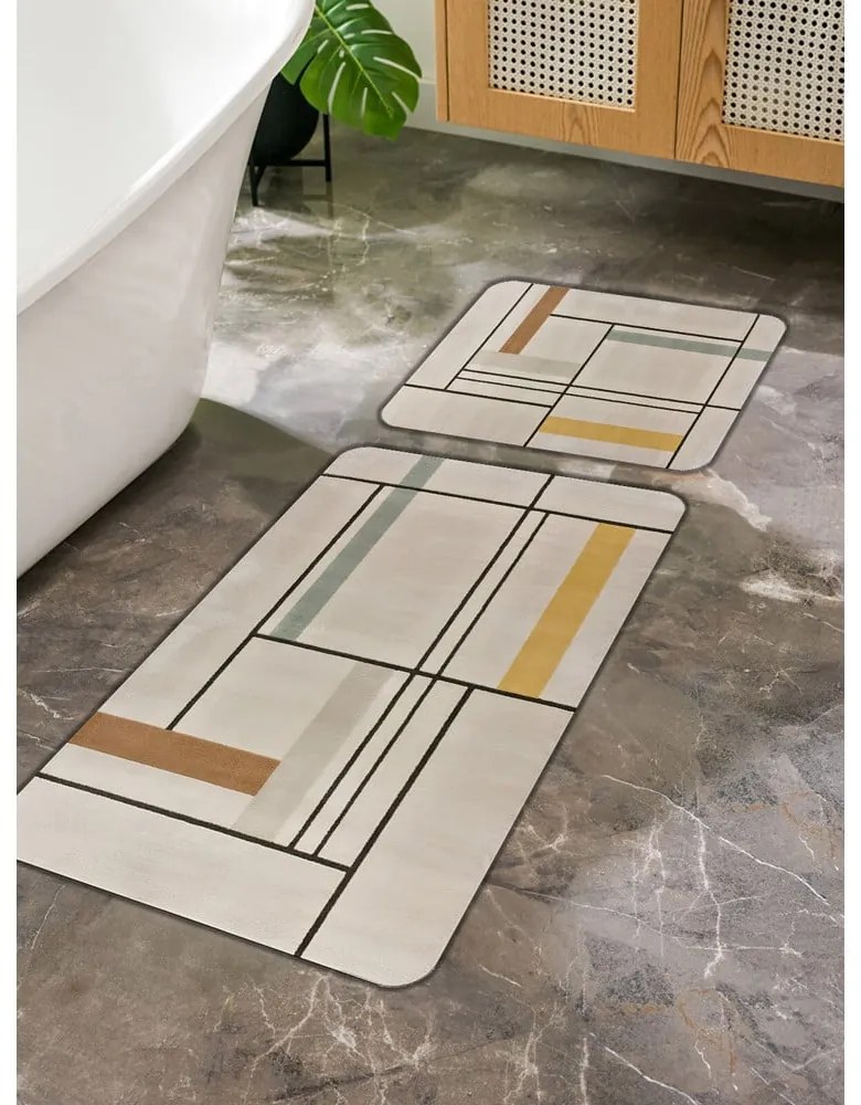 Svetlohnedé kúpeľňové predložky v súprave 2 ks 60x100 cm – Mila Home