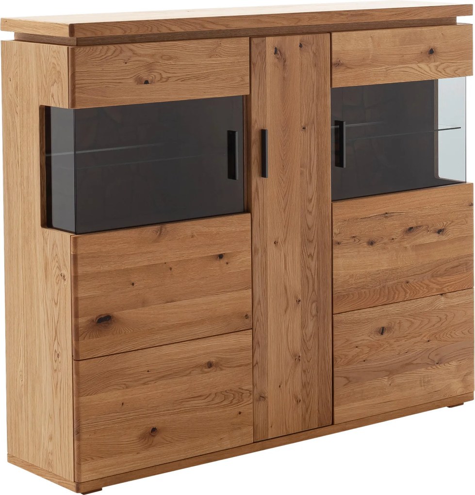 XXXLutz VYSOKÁ KOMODA, dub, farba duba, 150/128/37 cm Linea Natura - Komody - 001700023018