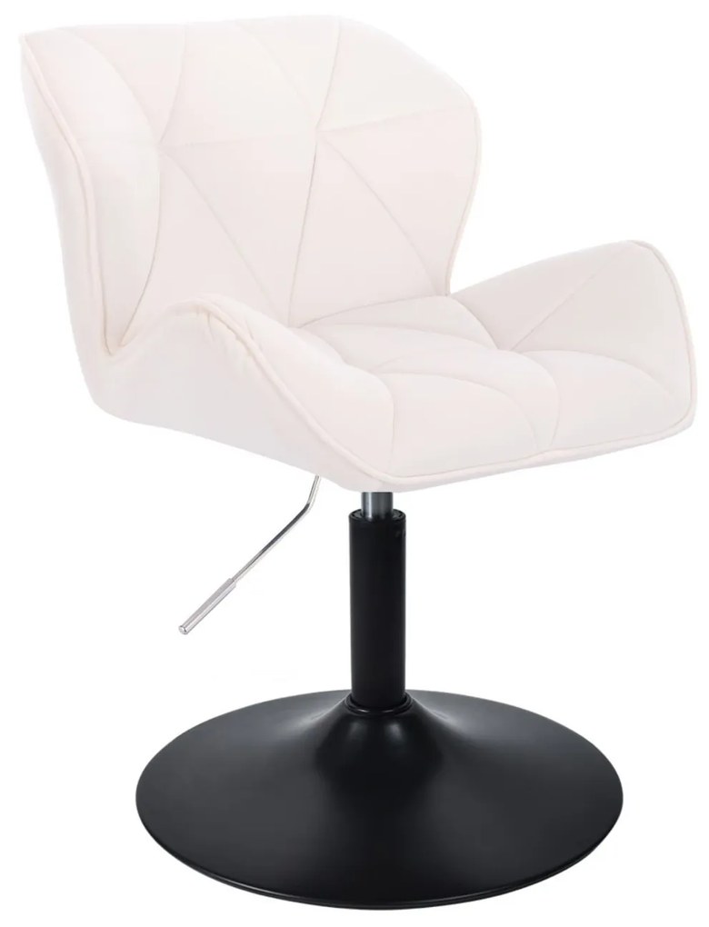 LuxuryForm DESIGN Stolička MILANO VELUR na čiernom tanieri - biela