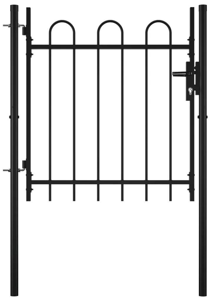 vidaXL Jednokrídlová plotová brána s oblúkmi na vrchu 100 x 75 cm