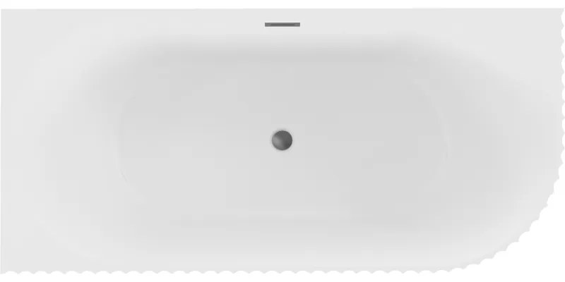 Mexen Gia, voľne stojaca rohová vaňa, drážkovaná, ľavá, 150 x 75 cm, biela matná, grafitová matná, 52701507501L-95