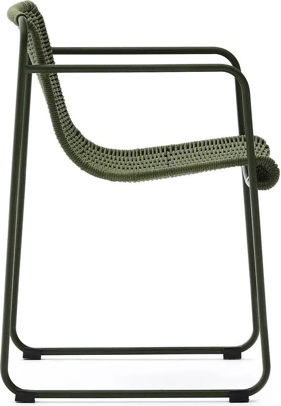 Zelená kovová záhradná stolička Maurina – Kave Home