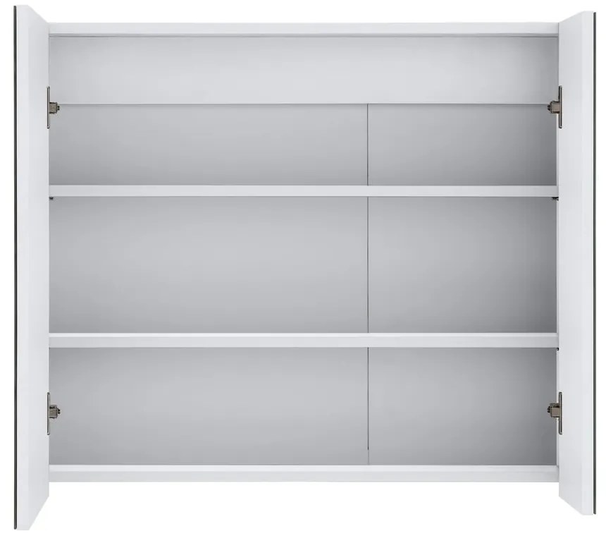 Biela nástenná kúpeľňová skrinka so zrkadlom Støraa Wisla, 80 x 70 cm