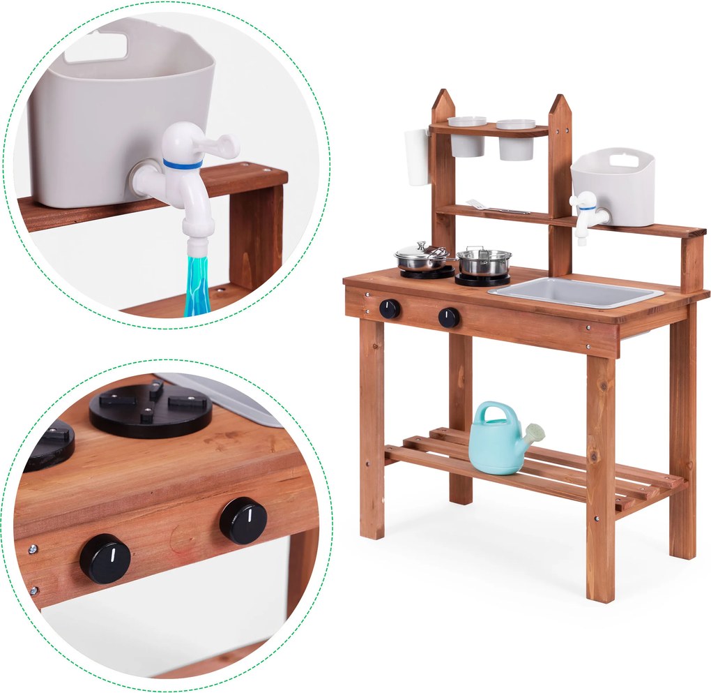 Detská kuchynka z jedľového dreva ECOTOYS