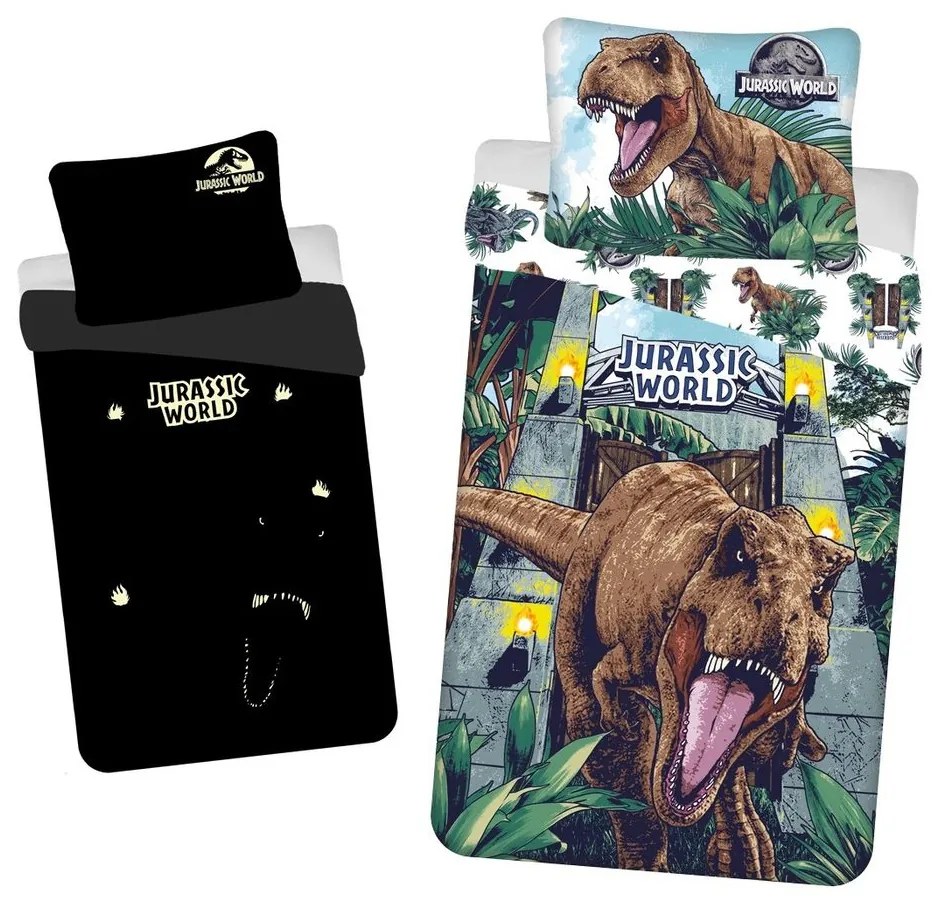 Jerry Fabrics Svietiace obliečky Jurský svet Roar - 140 x 200 cm / 70 x 90 cm