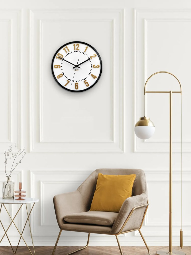 Nástěnné hodiny Oskar 30 cm zlaté/černé