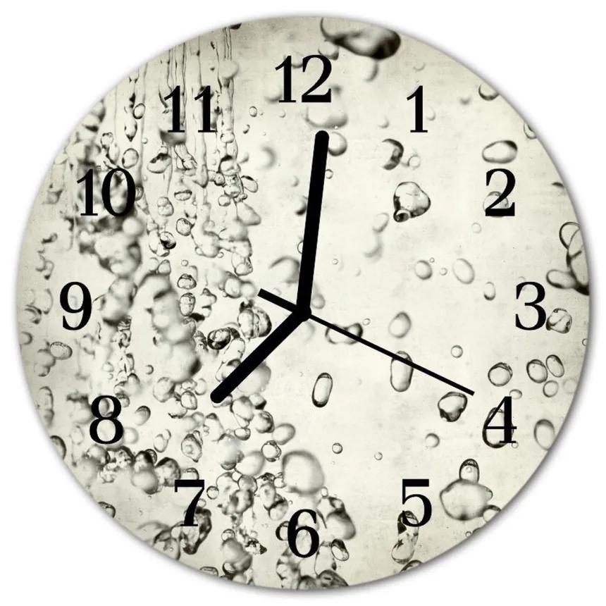 Nástenné sklenené hodiny Kvapky fi 30 cm