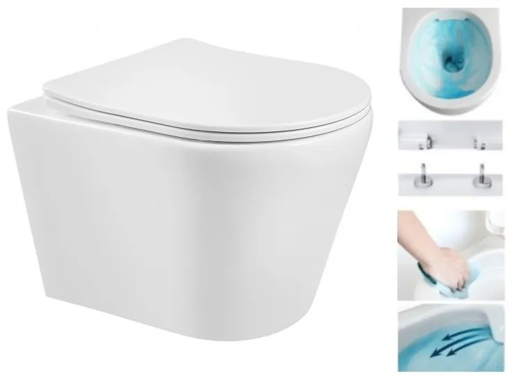 Závěsný WC set MEXEN RICO 36,5 cm s prkénkem DUO bílý