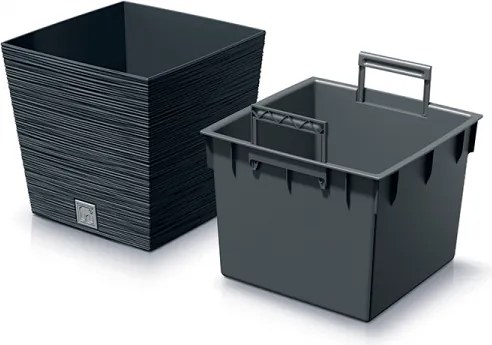 Plastový kvetináč DFS240 24 cm - antracit