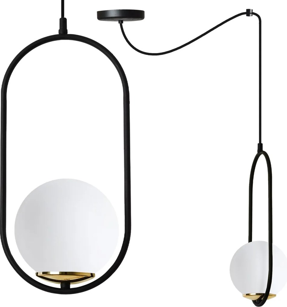 Závesné svietidlo Florence Spider, 1x biele sklenené tienidlo, b/g, U