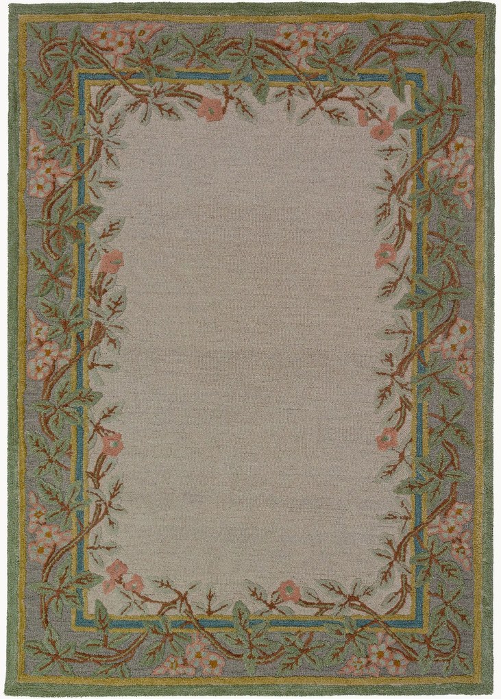 Ručne všívaný vlnený koberec's reliéfnou štruktúrou Verona Floral
