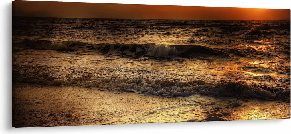 Obraz - Vlny pri pobreží (120x50 cm)