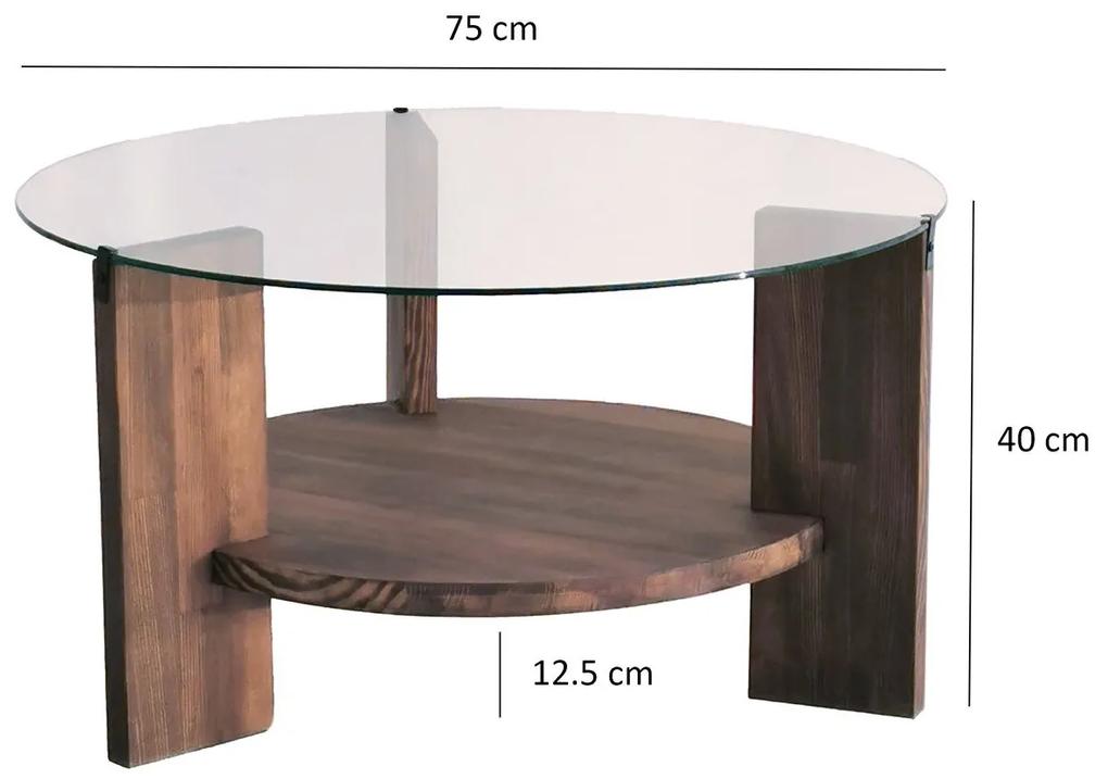 Dizajnový konferenčný stolík Quillan 75 cm orech