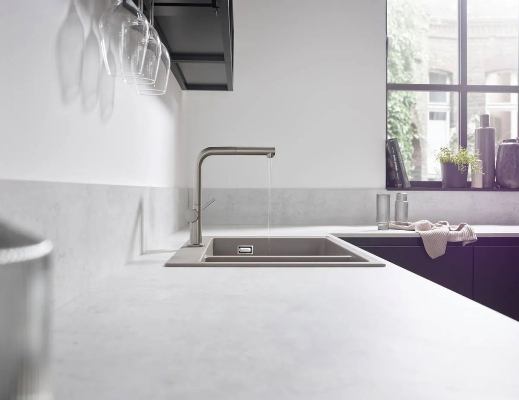 Hansgrohe M54, drezová batéria Talis s výsuvnou koncovkou, sBox, vzhľad nerezový, HAN-72809800