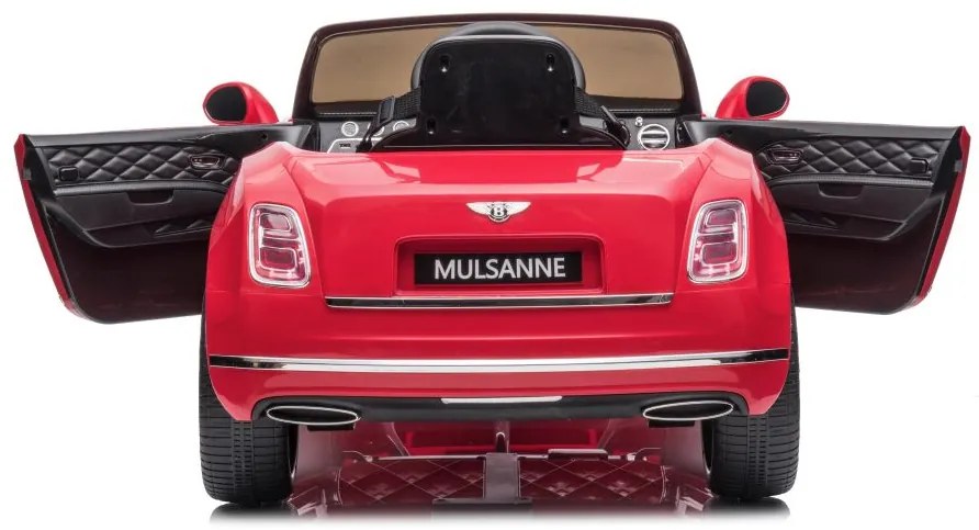 LEAN CARS Elektrická autíčko  Bentley Mulsanne - červené - 2x45W- BATÉRIA - 12V7Ah - 2024