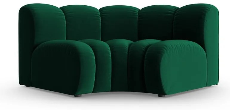 Zelený zamatový modul pohovky (variabilný roh) Lupine – Micadoni