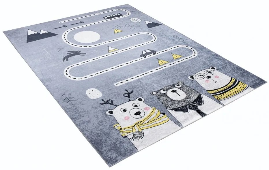 Detský koberec s motívom zvieratiek a cesty Šírka: 80 cm | Dĺžka: 150 cm
