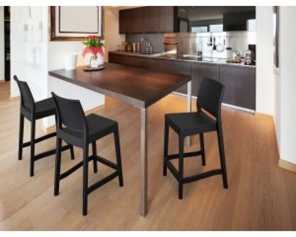 MAYA BAR 65 záhradná barová stolička dark grey