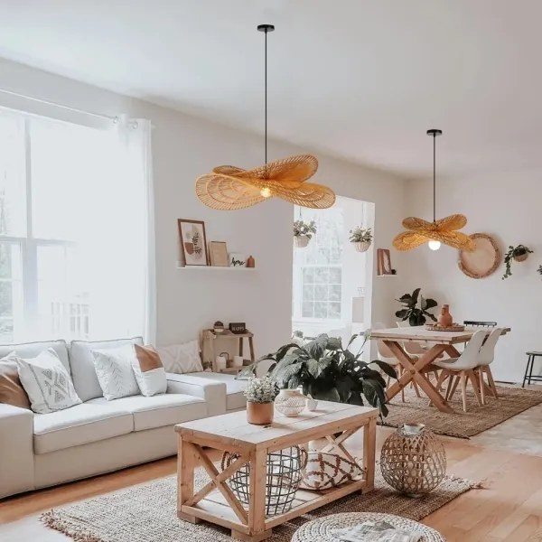 Immax 08266L - Luster na lanku MARIPOSA 1xE27/40W/230V pr. 80 cm juta