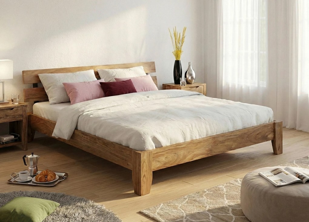 XXXLutz POSTEĽ, 180/200 cm, farba akácie MID.YOU - Online Only spálne - 002178006601