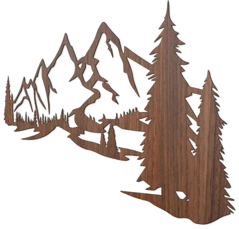 Drevený obraz Hory a les – moderná dekorácia na stenu | SENTOP FB-HDF0414