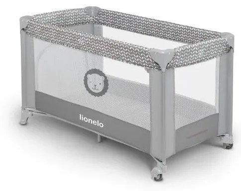 Lionelo - Cestovná postieľka STEFI šedá