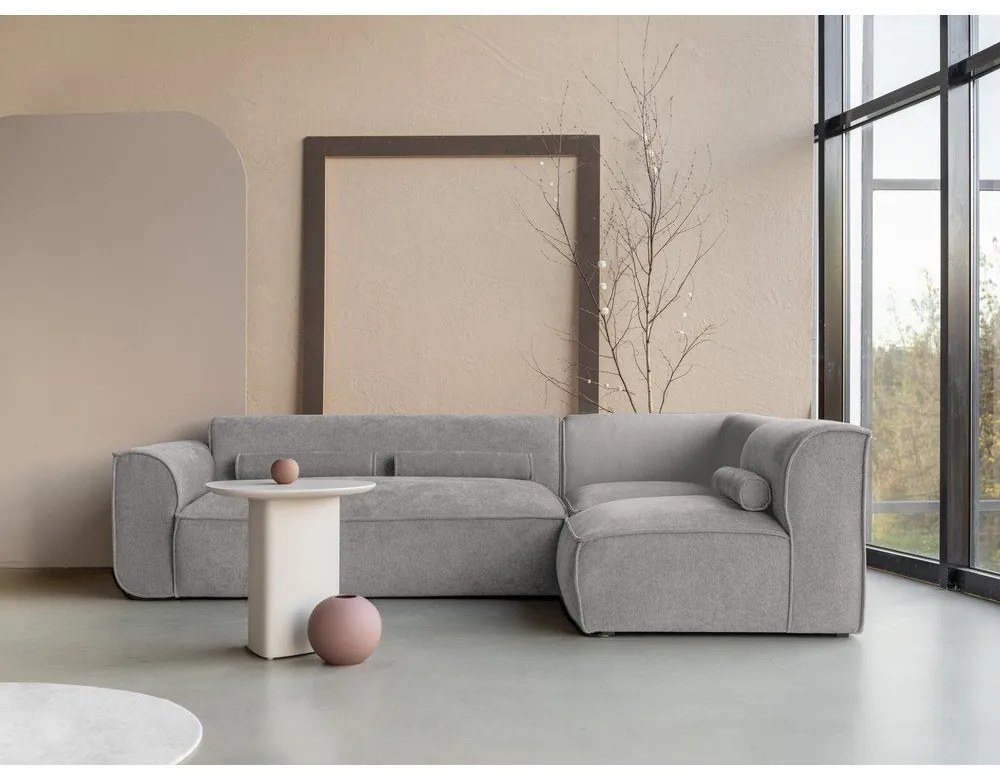 Svetlosivá rohová pohovka (pravý roh) Flex Felix – Miuform