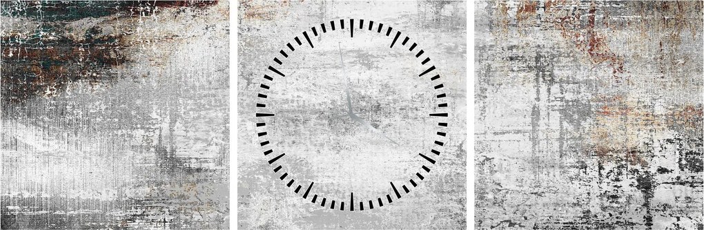 Obraz - Abstraktné textúrované plátno (s hodinami) (90x30 cm)