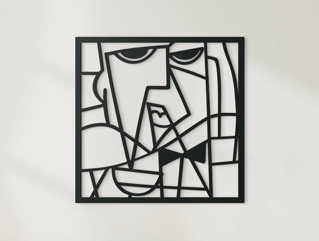 drevko Drevený obraz na stenu Gentleman Rozmer obrazu: 32 x 32,5 cm, Farba dekorácie: Čierna