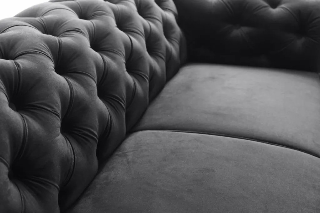 Pohovka ve stylu Chesterfield Valerie 3er, černá