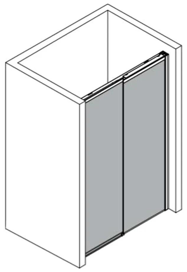 Glass 1989 Moov- posuvné dvere do niky pre šírku vaničky 120 cm, upevnenie vpravo