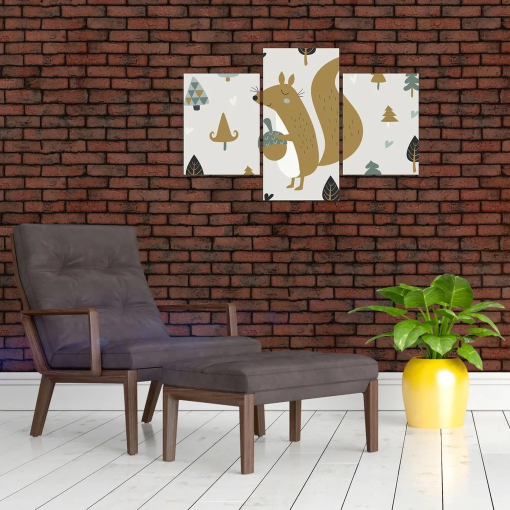 Obraz - Veverička s orieškom (90x60 cm)