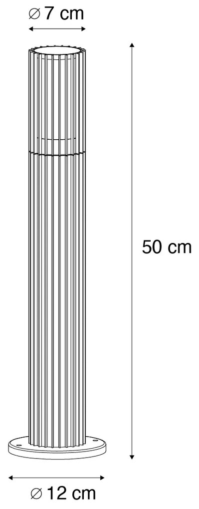 Dizajnový vonkajší stĺpik čierny 50 cm IP44 - Boris