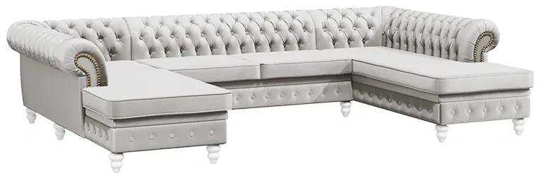 PROXIMA.store - Luxusná sedačka CHESTERFIELD LONG U FARBA NÔH: čierna, DRUH LÁTKY: TORRE - 17, FARBA OZDOBNÝCH ŠPENDLÍKOV: barok