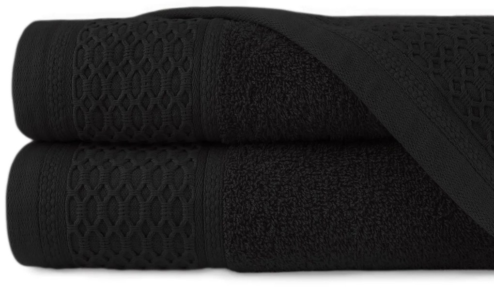 BAVLNENÝ UTERÁK SOLANO 70X140 CM ČIERNA