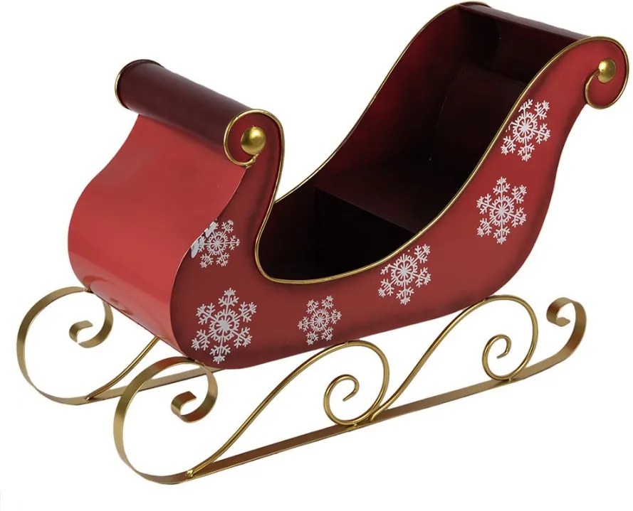 Veľké červené kovové sane Christmas Sleigh - 210*140*150 cm