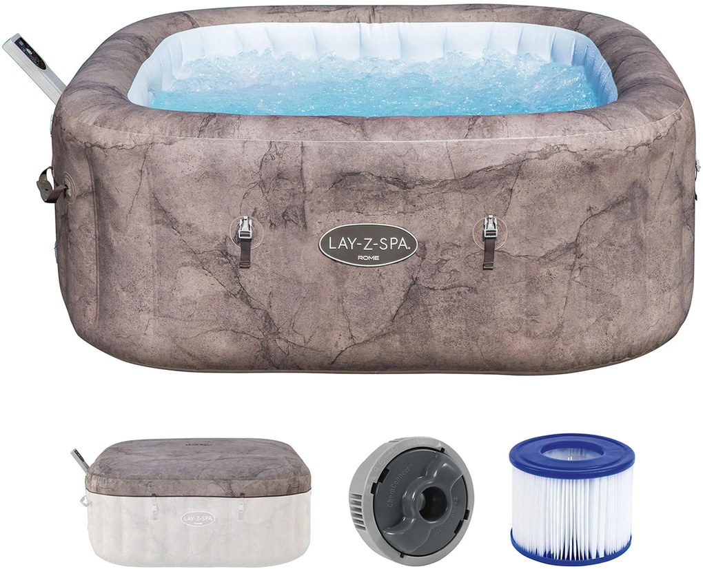 BESTWAY Lay-Z-Spa Rome EnergySense Smart AirJet Vírivka, 180 x 180 x 71 cm, 6 osôb 6001K