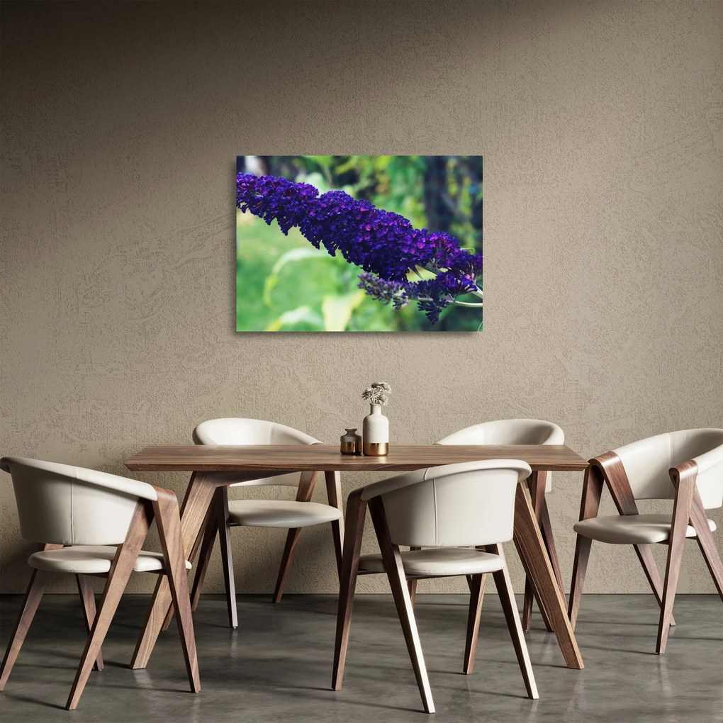 Sklenený obraz modrej kvetiny (70x50 cm)