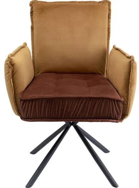 Chelsea stolička s podrúčkami hnedá