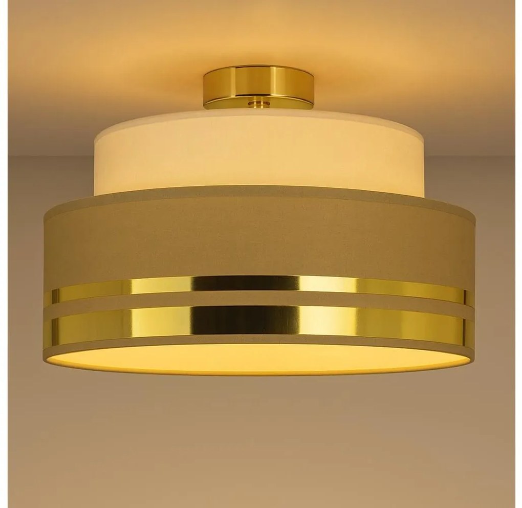 Stropné svietidlo TAMI 1xE27/60W/230V pr. 40 cm béžová/hnedá/zlatá