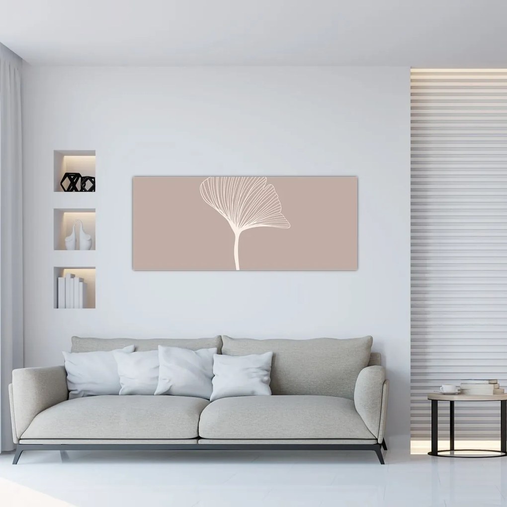 Obraz - Béžové listy N⁰5 (120x50 cm)