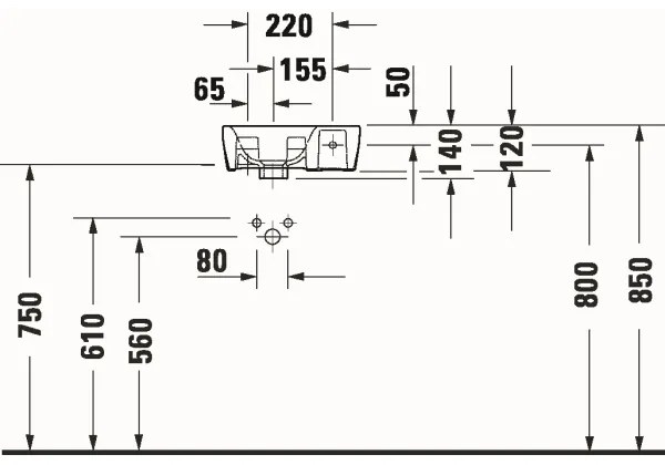 Duravit 7453600412 - Závesné umývadlo D-NEO 36x22 cm keramika/lesklá biela
